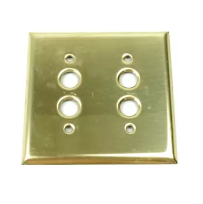 Brass 2 Gang Push Button Light Switch Cover Plate • $11