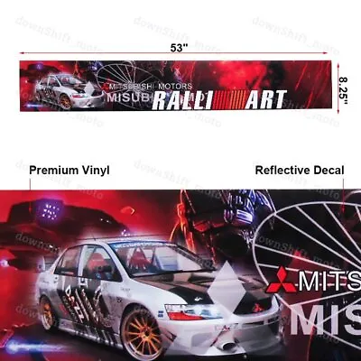 Front Window Windshield Vinyl Banner Decal Sticker For Mitsubishi EVO RALLIART • $12.73