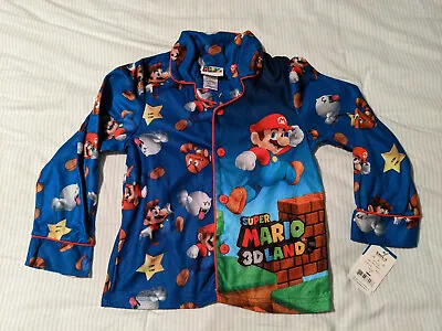 Nintendo Super Mario 3D Land Boys PJ Pajama Shirt Top Size 6 • $7.99