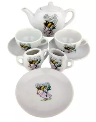 Vintage Miniature Child's Toy Tea Set 8 Piece Porcelain Pot Cups Made In Japan • $19.95