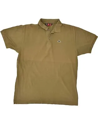 KAPPA Mens Polo Shirt 2XL Khaki Cotton AQ09 • £8.32