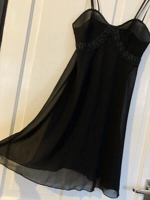 £1.99 • Buy Ladies Black St Michael Vintage Shoestring Negligee Size 8