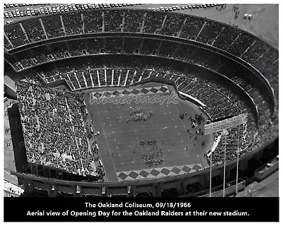 AFL 1966 Oakland Coliseum Oakland Raiders Aerial View 8 X 10 Photo Picture • $5.99