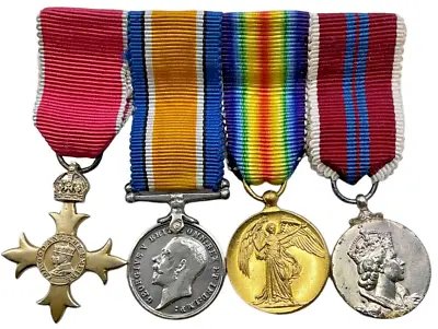 WW1 Canadian British OBE Mini Miniature Medal Group X 4 • £72.39