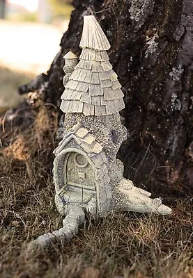 £13.99 • Buy Fairy House Garden Ornament Stone Effect Resin Outdoor Statue Weatherproof 31cm
