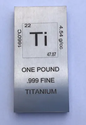 1 (One) Pound Titanium Bullion Bar • $55.21