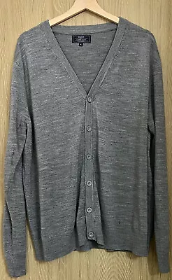 £8.99 • Buy Mens Uk Size XL Atlantic Bay Super Soft Grey Long Sleeve Button Up Cardigan