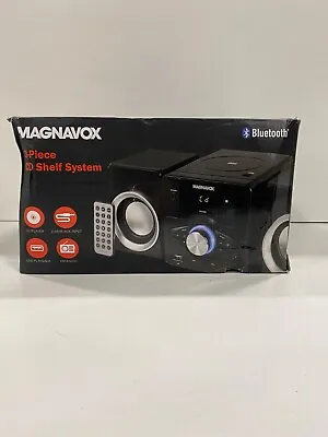 Magnavox 3-pc.CD Player Shelf System Black 3.5mm Aux Input Stereo MM442 FM Radio • $64.99