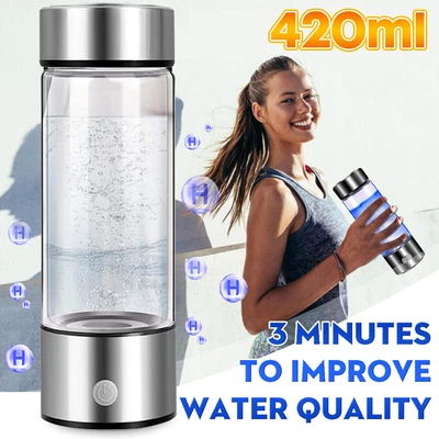 $36.96 • Buy Hydrogen-Rich Water Bottle 420ml Titanium USB Ionizer Antioxidants Maker Cup New