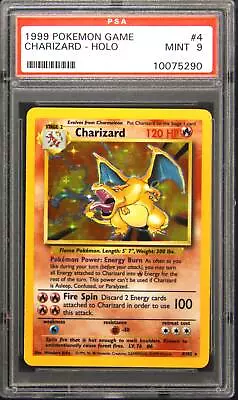 1999 Pokemon Base Set 4 Charizard Holo Rare Pokemon TCG Card PSA 9 • $1149