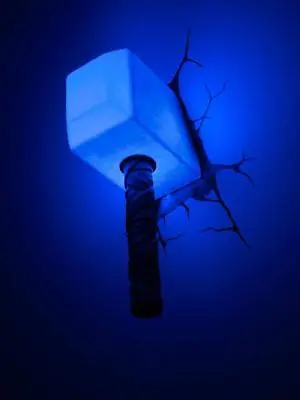 Kids 3D Wall Decor LED Light From MARVEL Thor Hammer & Sticker Night Room Lamp • $74.43