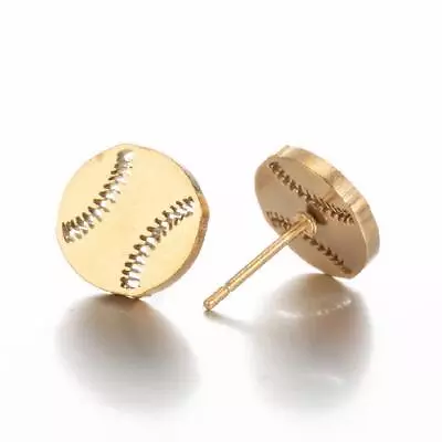 2pairs Stainless Steel Baseball Earrings 4 Colors Jewelry Wholesale FJS259-409 • $2.99