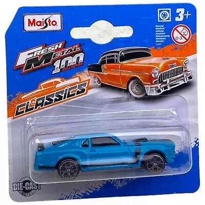 Maisto Classics Fresh Metal 100 Collection Mustang Blue 1:64 Die-Cast Car 2022 N • $4.97