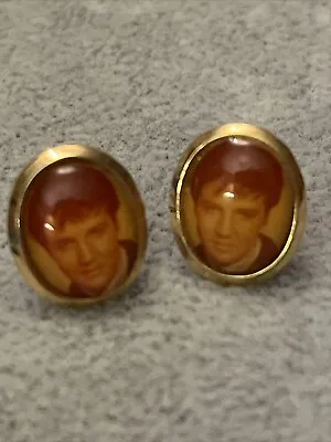 Vtg 1977 Boxcar Enterprises Elvis Presley Rare OVAL Post Earrings Orig Owner • $10.50