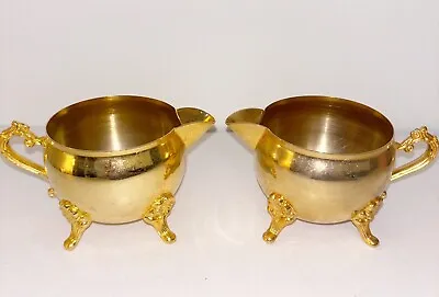 Vintage Gold Metal Creamers Set Of 2 • $30