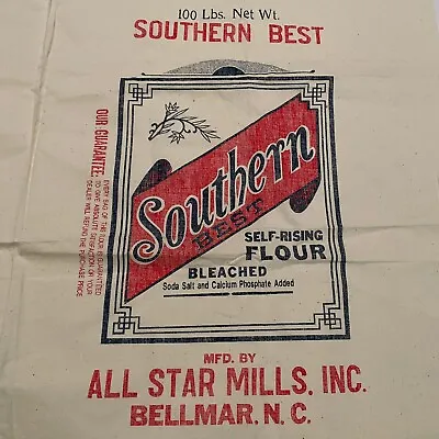 Flour Sack Bellmar NC Repro Print Muslin Fabric Panel Weilwood Industries 1 Yard • $19.99