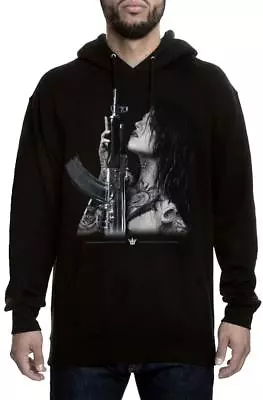 Mafioso Gun Play AK 47 Assault Weapons Hip Hop Tattooed Sexy Woman Urban Hoodie • $49.95