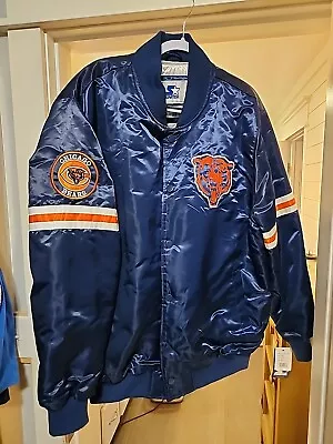 Chicago Bears Starter Jacket Men's Sz XXL NWT Patches Stripes Button Down  New • $149.99