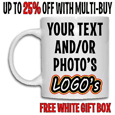 Personalised Mug Custom Cup Photo Logo Name Text Fathers Day Gifts Birthday Eid • £5.89