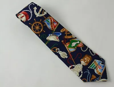 Vera Bradley Designs Men's Tie Nautical Sea Fearing Boating Graphic 58  X 3   • $22.39