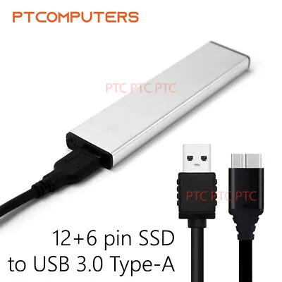$41.66 • Buy USB3.0 External Enclosure Case For 2010 2011 2012 APPLE MacBook Air SSD 12+6pin