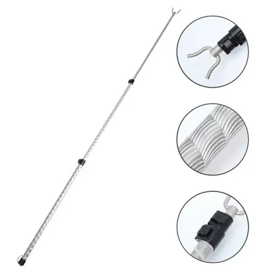 Retractable Clothesline Prop Garment Pole Hook Reach Shepherds Hook • £10.29