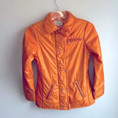 Mossant Vintage 1970’s Paris France Women’s Orange Nylon Ski Jacket • $27.93