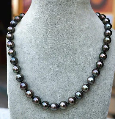 Genuine 8-9mm Tahitian Black Natural Pearl Jewelry Necklace 18-36  PN1772 • $14.99