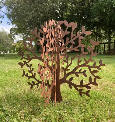 Rusty Metal 3d Tree Ornament Garden Ornament Statue Sculpture 🌳🍃🍂 • £45