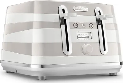 £55.99 • Buy De'Longhi CTAC4003.W NEW 4 Slice Toaster Avvolta Class Browning Control 1800W