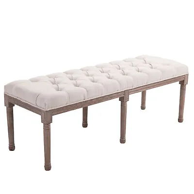 £129.99 • Buy HOMCOM  Stool Bench 3 Person Chic Button Tufted  Bedside Seat End Hallway