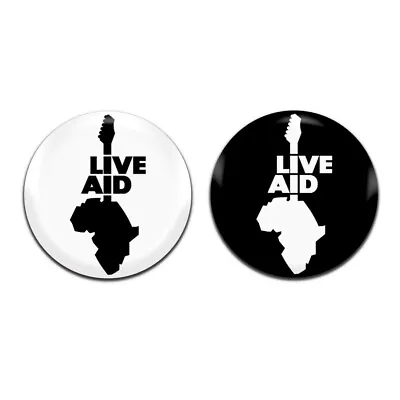 2x Live Aid Concert Bob Geldof 80s 25mm / 1 Inch D Pin Button Badges • £1.89