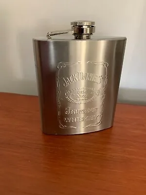Jack Daniels Old No.7 Whiskey 7oz Hip Flask Stainless Steel • $23.90