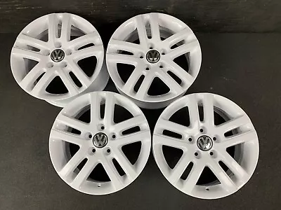 (4) VW Volkswagen Jetta Gloss White Powder Wheels Rims + Caps 16  Hol.69812 • $795