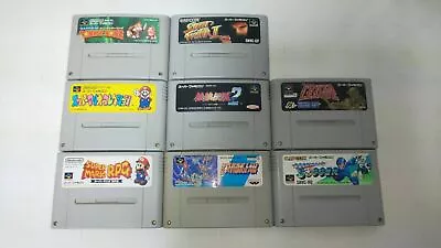 Rock Man Mega Mario RPG Donkey Kong Street Fighter SNES Game Lot 8 Super NES • $34