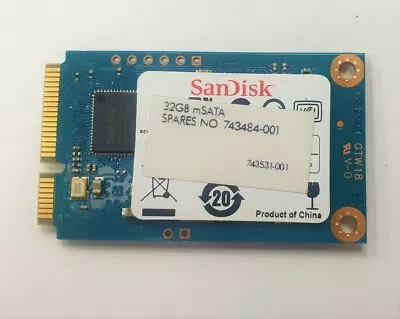 SanDisk 32GB MSATA Internal SSD 6.0 Gbps Mini PCIe SDSA6DM-032G-1006 743484-001 • £11.90