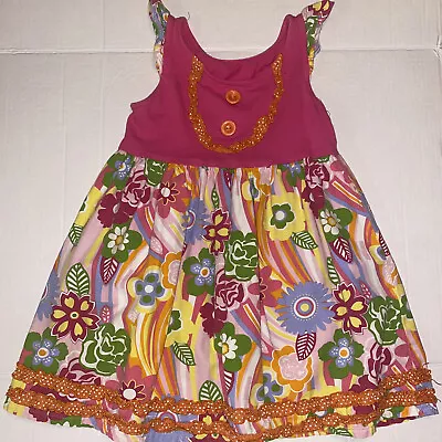 Mustard Pie Girls Size 6 Boutique Dress Ruffled Tank Dress Pink • $14.99