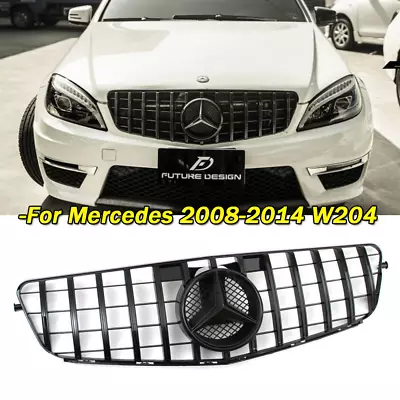 Black GTR Grille W/ Emblem For Mercedes Benz 2008-2014 W204 C180 C250 C300 C350 • $62.69