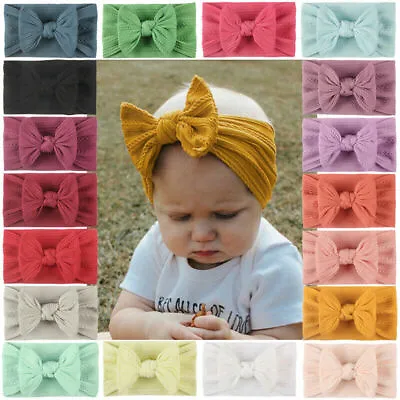 $4.94 • Buy Children Nylon Headband Bow Headwrap Baby Headband Cable Knit Hair Accessories
