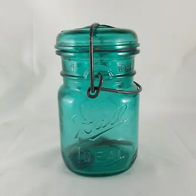 Vintage Bicentennial Blue /Turquoise Ball Ideal 1 Pint Canning Jar • $14.35