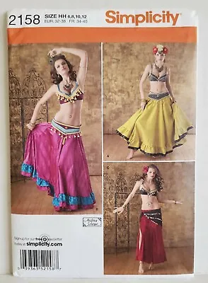 $5 • Buy Simplicity 2158 Costume Pattern Belly Dancer Gypsy Harem Renaissance Skirt 6 -12
