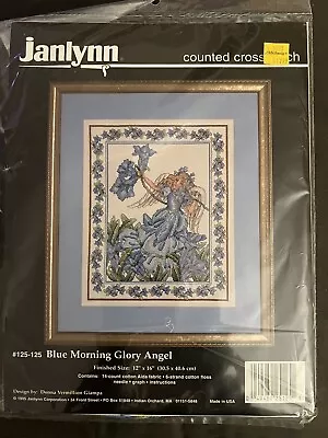 Janlynn Blue Morning Glory Angel Cross Stitch Picture Kit Vermillion New 125-125 • $21.97