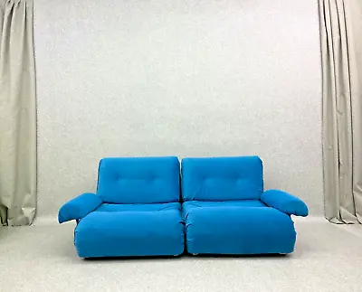 G Plan Vintage Retro Mid Century Blue Modular 2 Seater Sofa By Kim Wilkins • £1650