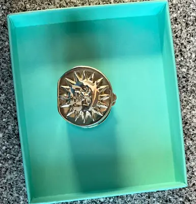 VINTAGE TIFFANY & CO. STERLING SILVER MOON SUN PILL BOX With Box • $350