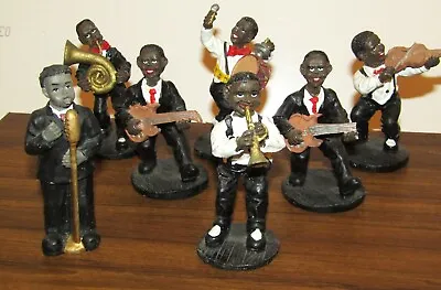 Vintage 7 African American Jazz Blue Band Member Sculptures • £17.99