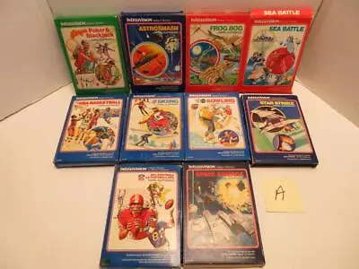 Vintage Mattel Intellivison Lot Of 10 Boxed Games (a) • $59.95