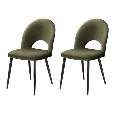 Artiss Dining Chairs Accent Chairs Velvet Upholstered Cafe Chair Green Set Of 2 • $137.15