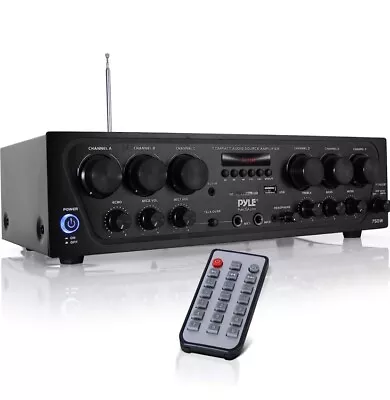 Pyle Bluetooth Home Audio 750W 6 Channel Amplifier Stereo Receiver (Open Box) • $102