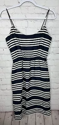 J Crew Blue White Striped Beach Nautical Vacation Summer Sleeveless Dress Sz 2 • $15