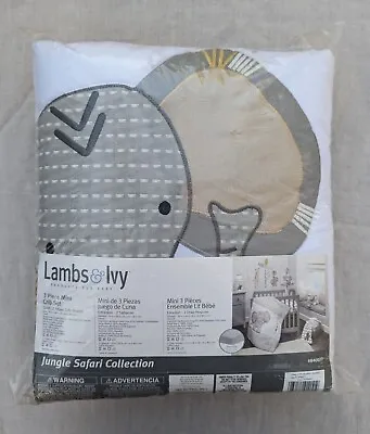 Lambs And Ivy Jungle Safari 3 Piece Mini Crib Set • $54.99